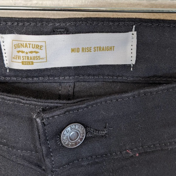 Levi Strauss Signature Black Mid Rise Straight Pants Size 20S 35"Wx 32"L NWT - Picture 3 of 6